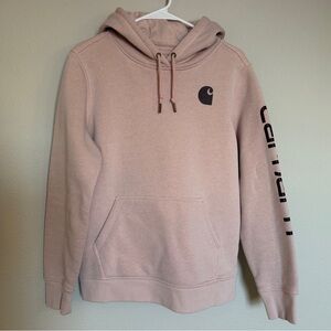 Carhartt Dusty Pink Logo Hooded Sweatshirt